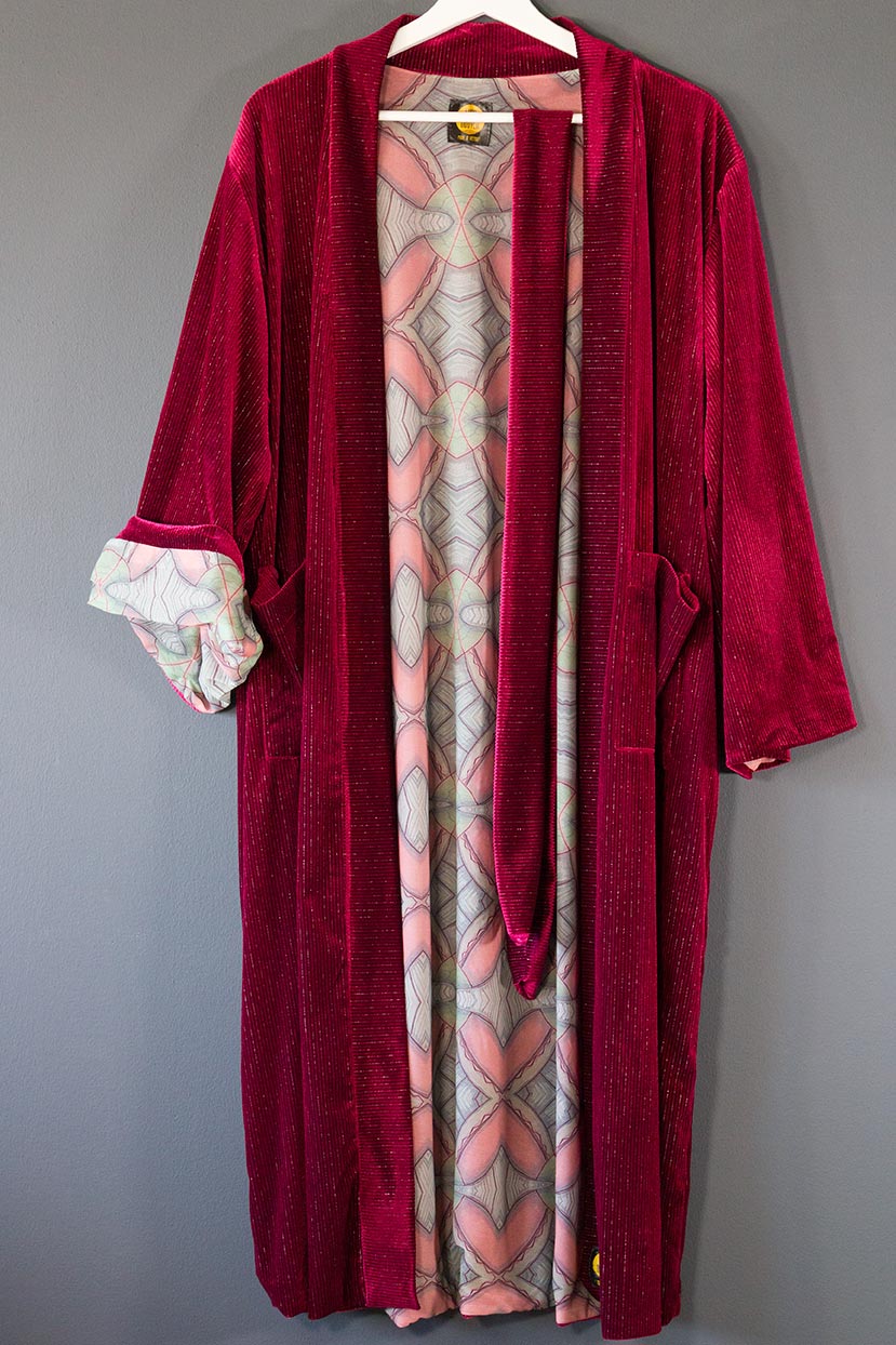 Winter Ichiban 24 Magenta Velvet Kimono by Luna Nguyen